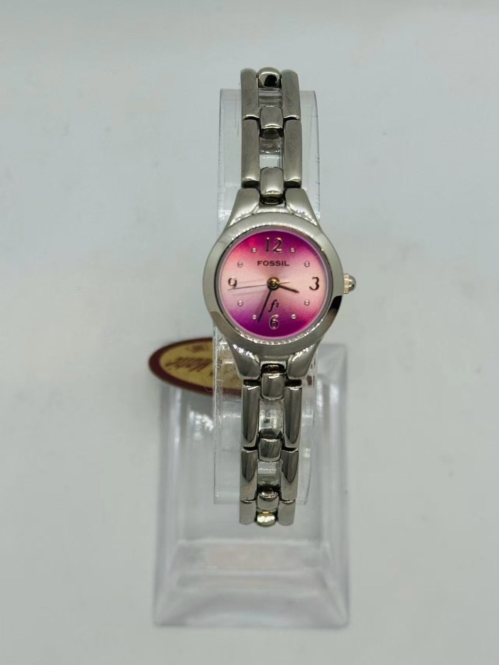 Fossil Women’s Watch Pink Dial Stainless Steel Quartz New Battery w/ Box Runs
